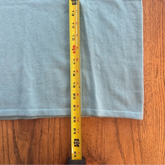 Precious Fibers 100% Cashmere Short Sleeve Top Vintage Blue Size Medium Soft - Picture 4 of 6